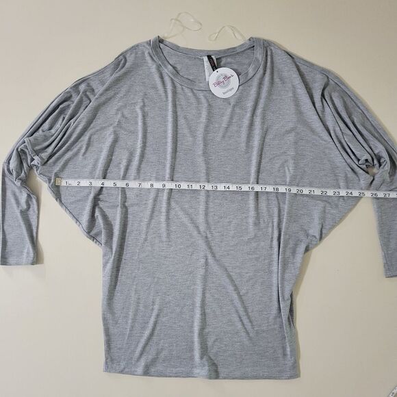 MOA Collection Women's Dolman Sleeve Gray Top - Picture 7 of 14